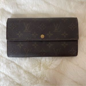 Louis Vuitton Vintage Monogram Sarah Long Wallet Brown